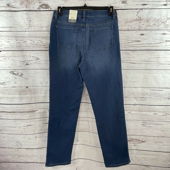 Style & Co SZ 12 Jeans Straight Leg Stretch Mid-Rise 5-Pocket Medium Wash Blue - Picture 3 of 8